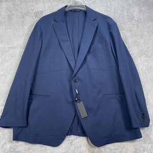 Sene Blazer Jacket Mens 48S Blue FlexTech Single Breasted Business Formal